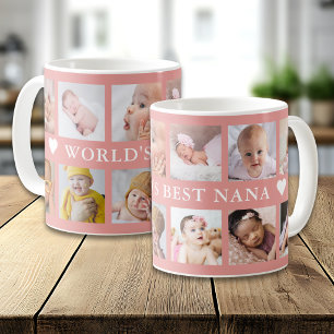 Modernas Världens Bästa Nana Rosa 12 Fotosammanstä Kaffemugg