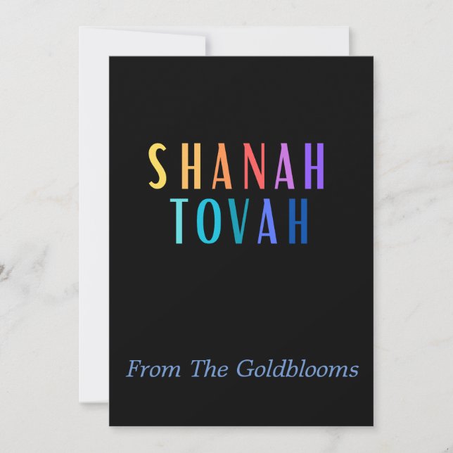 ModernColorful Shanah Tovah JewishNewYear Hälsning Julkort (Framsida)