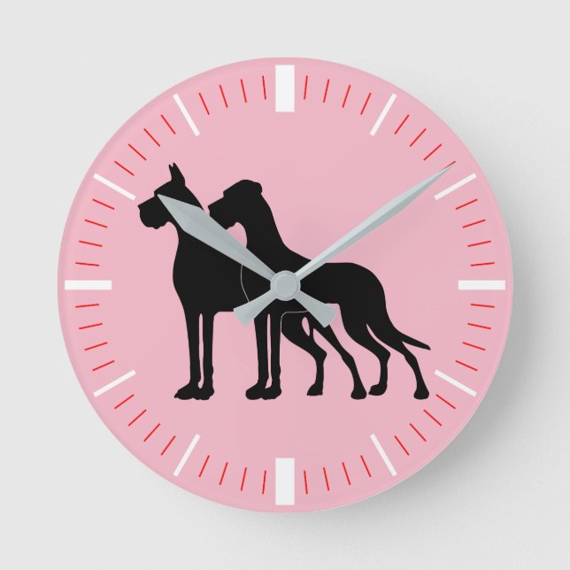 Moderne Doggen Uhr Rund Klocka (Framsida)