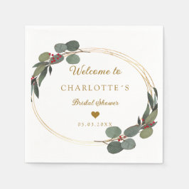 Moderne, elegante Eukalyptus-Hochzeit Serviette Pappersservett