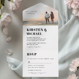 Moderne Foto Hochzeitskarte Einladung