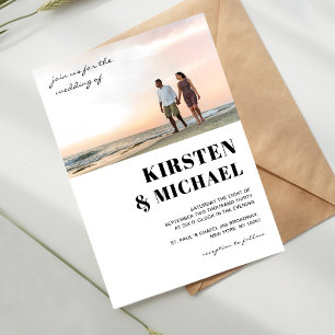 Moderne Foto Hochzeitskarte Einladung Inbjudningar