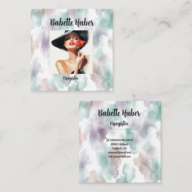 Moderne  fyrkantigt visitkort (Fram/baksida)