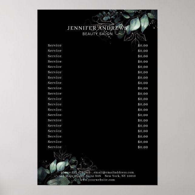 Moderne, Greenery Black Poster (Framsidan)