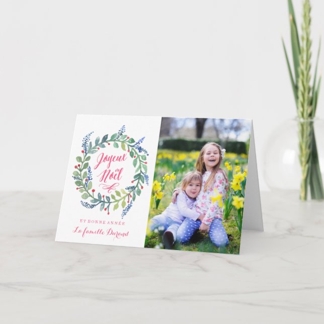 Moderne Joyeux Noël | Carte De Photo De Noël Helgkort (Framsida)
