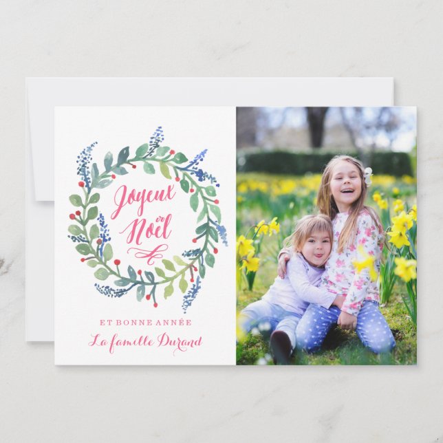 Moderne Joyeux Noël | Carte De Photo De Noël Julkort (Framsida)