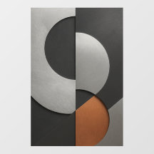 Moderne Metalloptik Wandkunst Geometrisch | Abstra