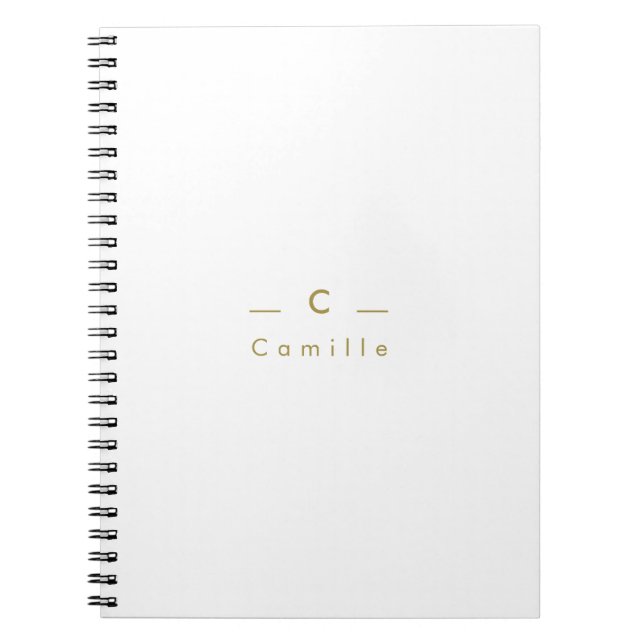  Moderne Minimaliste Monogramme Initiale Anteckningsbok (Framsidan)