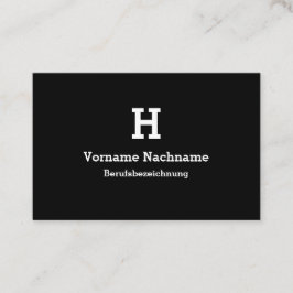 Moderne Schwarze Initialien Vorlage Visitenkarte Visitkort