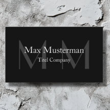 Moderne schwarze Monogramm Visitenkarte
