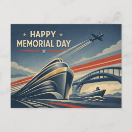 Moderne Transportation Tribute Memorial Day  Helg Vykort