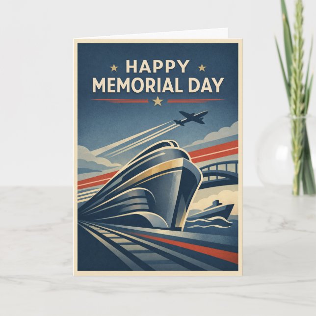 Moderne Transportation Tribute Memorial Day  Kort (Framsida)