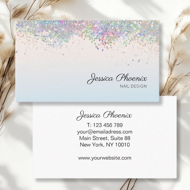 Moderner Glamor Glitzer sinkt Visitenkarte Visitkort (Modern glitter salon business card.)