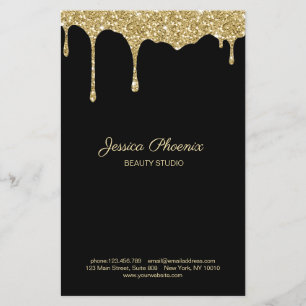 Moderner Glamor Guld-Gelb Schwarz Glitter Flygblad