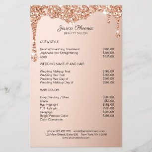 Moderner Glamor Rosegold Glitzer sinkt Flygblad