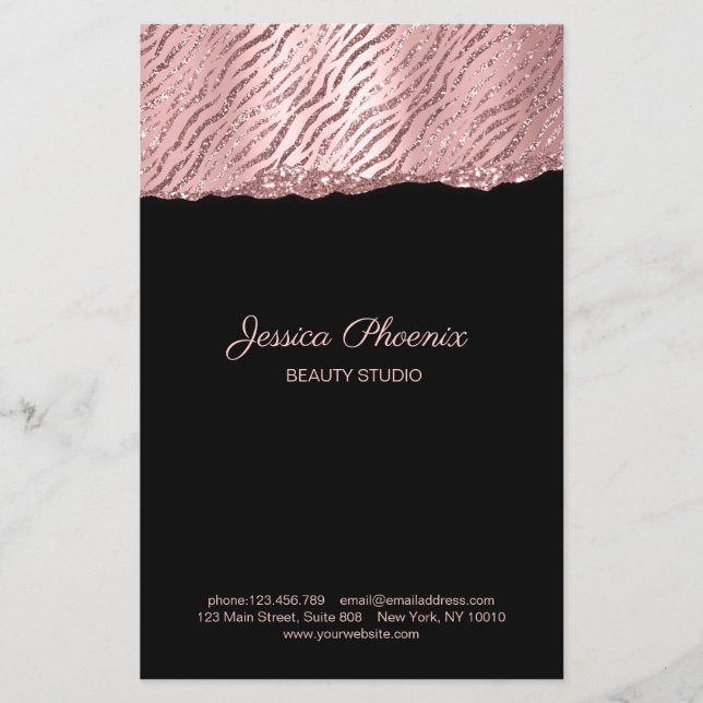 Moderner Glamor Rosegold Mönster Glitter Flygblad (Framsidan)