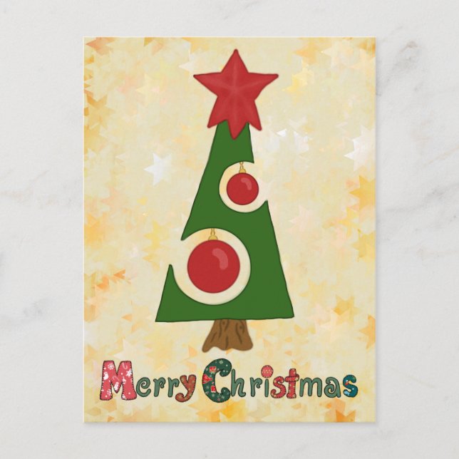 moderner Weihnachtsbaum Vykort (Framsida)