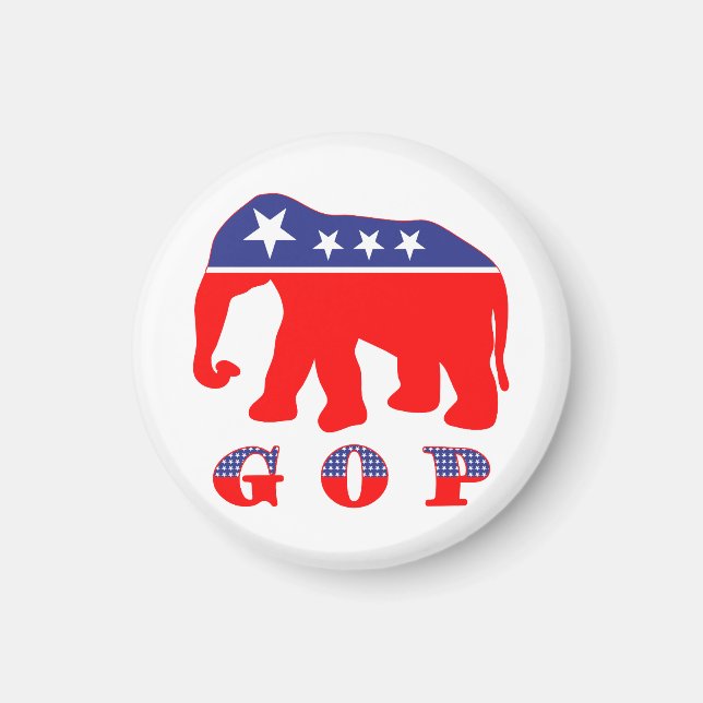 Moderniserad GOP-elefant Magnet (Framsidan)