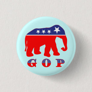 Moderniserad GOP Elephant Knapp