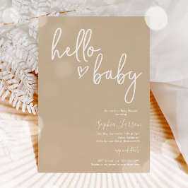 Moderniserad tonerminimalistisk modern Boho babydu Inbjudningar