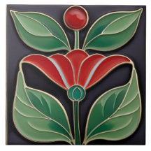 Modernist Art nouveau Faux Relief fold Flower