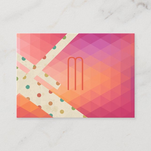 Modernist- och polkamotstreck visitkort (Framsida)