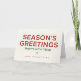 Modernist Retro Script Season’s Greetings Helgkort