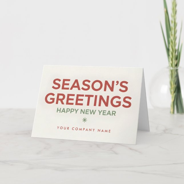 Modernist Retro Script Season’s Greetings Helgkort (Framsida)