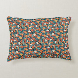 Modernistiska fasetter | Mikroprisma orange teal Prydnadskudde