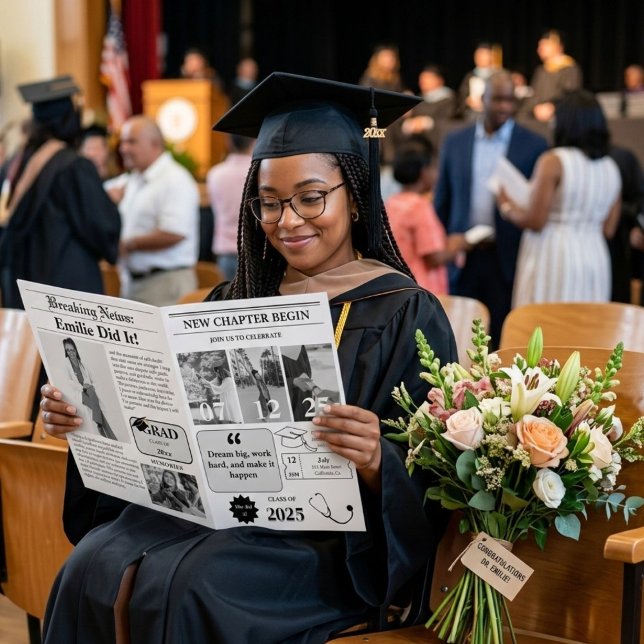 ModernMinimalist Examenstidning för Högskolestuden Inbjudan (Skapare uppladdad)