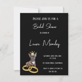 moderno perro oscuro Bridal Shower Invite