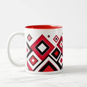 ModernRetro Diamonds Red-Black Två-Tonad Mugg