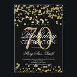 Modernt 70th födelsedagsfestguld omkullkastar inbjudningar<br><div class="desc">Modern & födelsedagsfestguld för eleganten 70th omkullkastar för konfettiinbjudan för looken (inte ett verkligt omkullkastar),  mallen. Underbar för 30års födelsedag!</div>