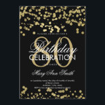 Modernt 80th födelsedagsfestguld omkullkastar inbjudningar<br><div class="desc">Modern & födelsedagsfestguld för eleganten 80th omkullkastar för konfettiinbjudan för looken (inte ett verkligt omkullkastar),  mallen. Underbart för den 80th födelsedagen!</div>