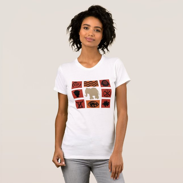 Modernt abstrakt afrikansk konst t shirt (Hel framsida)