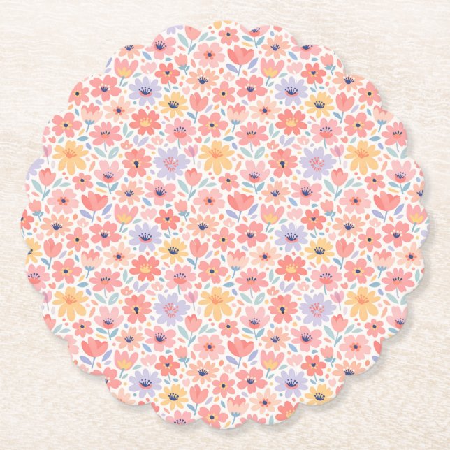 Modernt abstrakt blommönster underlägg papper (Framsida)