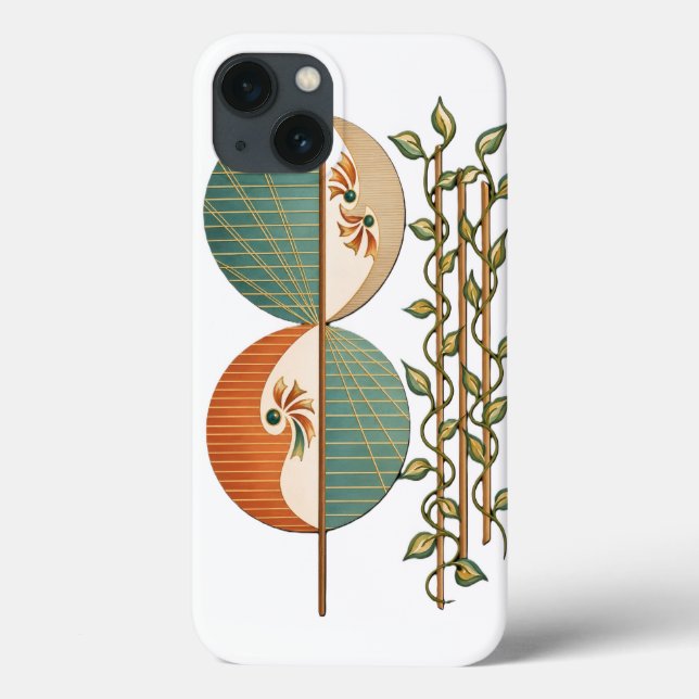 Modernt abstrakt botaniskt konsttryck, minimalisti (Baksida)