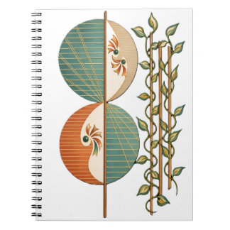 Modernt abstrakt botaniskt konsttryck, minimalisti anteckningsbok