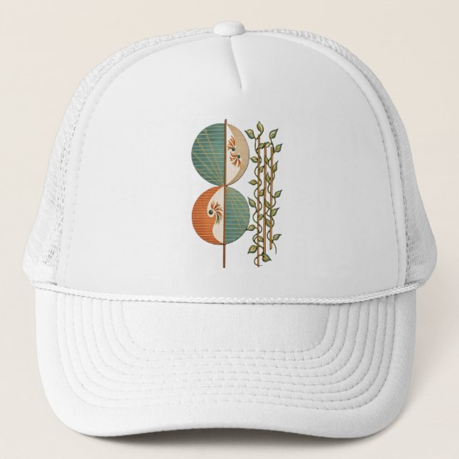 Modernt abstrakt botaniskt konsttryck, minimalisti keps (Framsida)