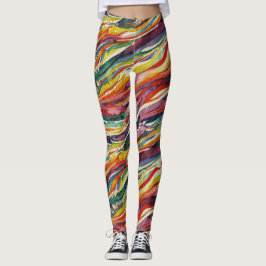 Modernt abstrakt geometriskt digitalt mönster 40 leggings