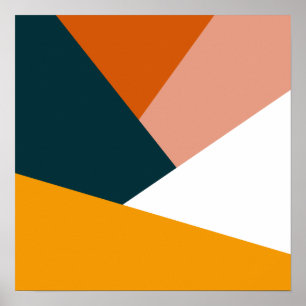 Modernt abstrakt geometriskt färgkvartermönster poster