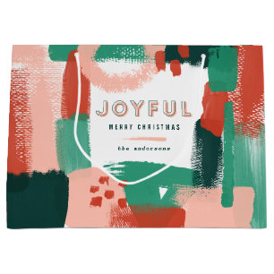 Modernt abstrakt grafiskt rött, rosa + grönt glatt