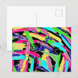 Modernt abstrakt i regnbågens färger vykort