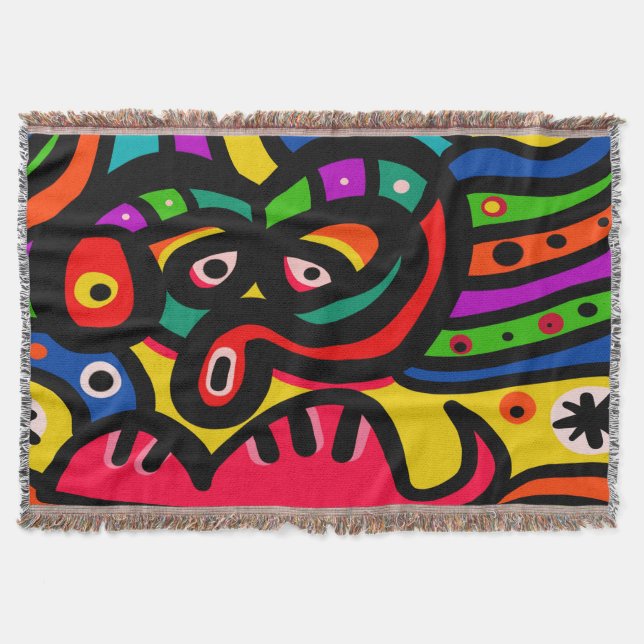 Modernt abstrakt konstansikte mysfilt (Framsidan)