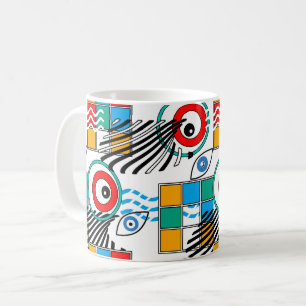 Modernt abstrakt kreativt flerfärgat mönster kaffemugg