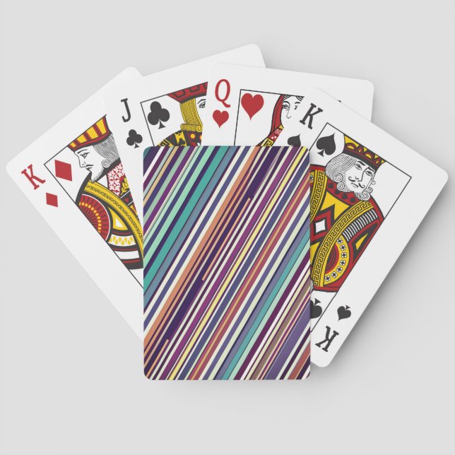 Modernt abstrakt med vertikala ränder i plommon oc casinokort (Baksidan)