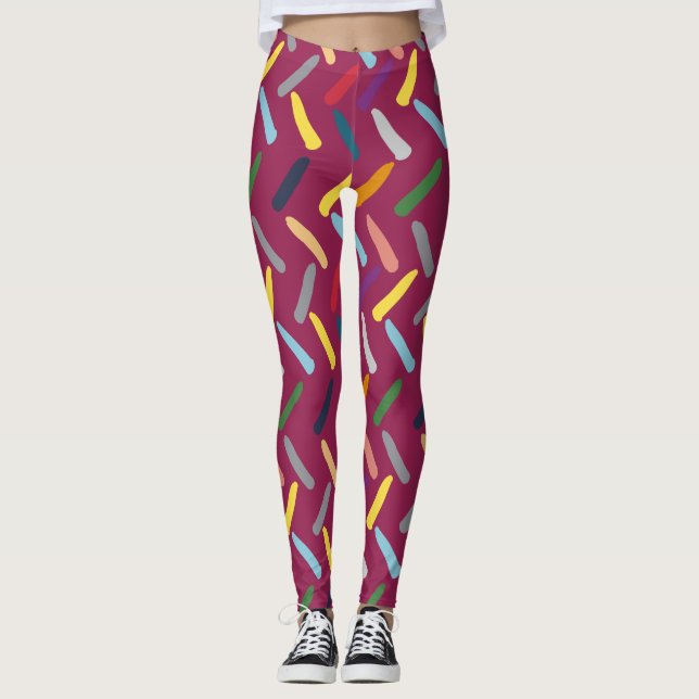 Modernt abstrakt mönster leggings (Framsida)