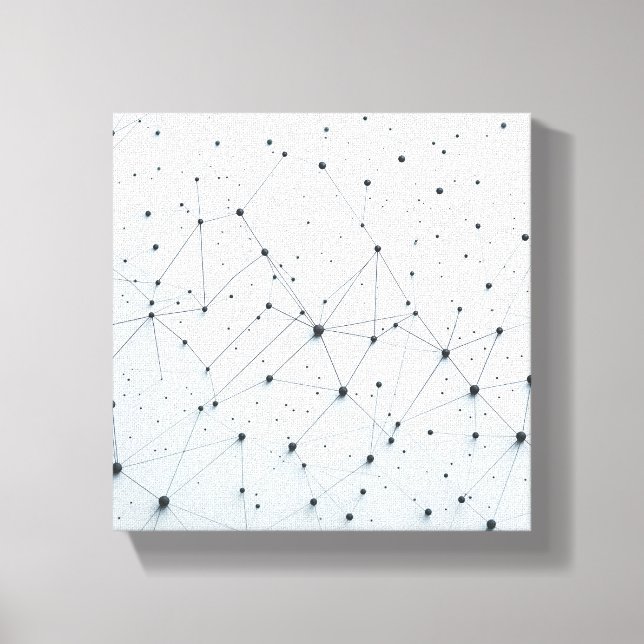 Modernt abstrakt nätverksgaller - 3D Neural Anslut Canvastryck (Framsida)