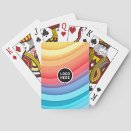 Modernt Abstrakt Regnbågsvågor med din Logo Casinokort