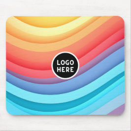 Modernt Abstrakt Regnbågsvågor med din Logotyp Musmatta
